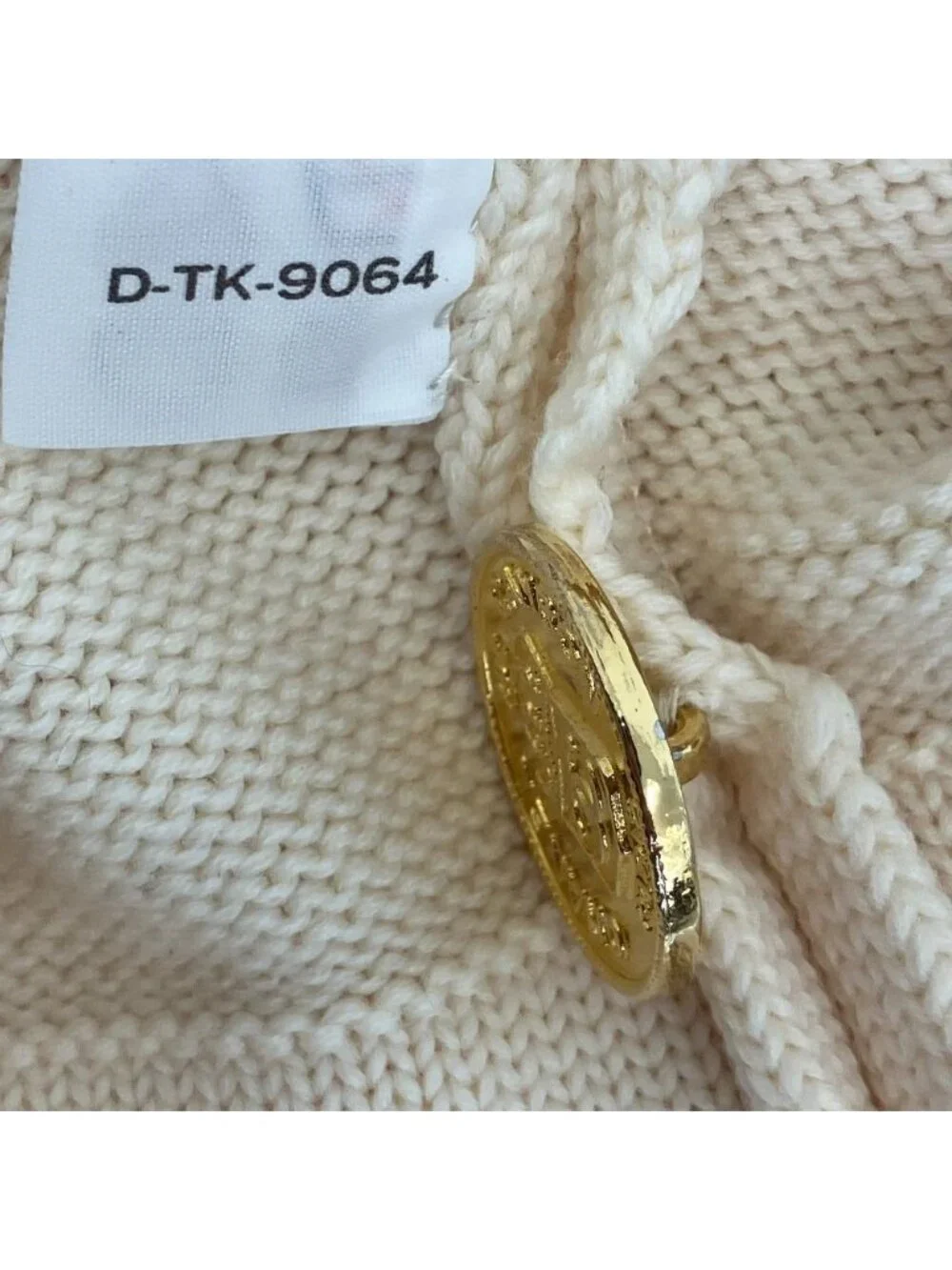 Chanel Knit Top with Ribbon Brooch Sweater 38 Beige